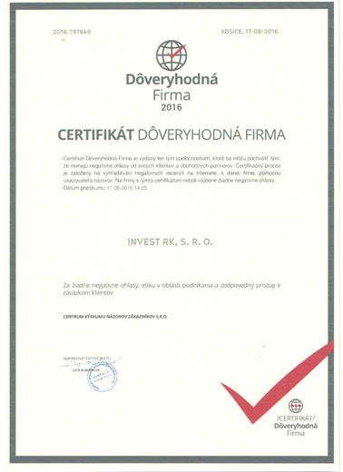 potvrdenie spokojných zákazníkov